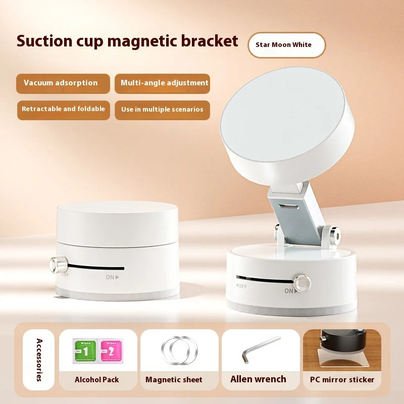 Foldable Magnetic Vacuum Car Phone Holder Foldable Suction Cup with Suction Cup Hands-Free Navigation for Smart Phone