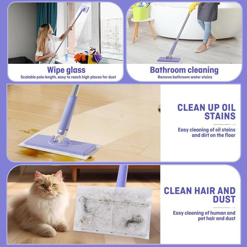Revolutionary No-Wash Mop: Hands-Free Cleaning with Disposable Towels for Effortless Floor Care
