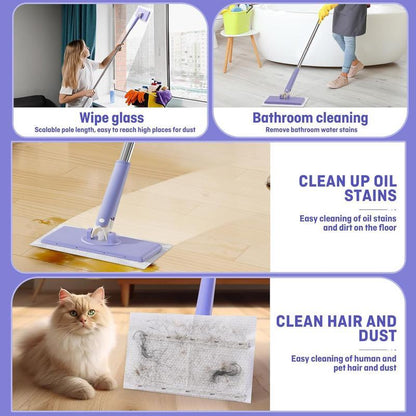 Revolutionary No-Wash Mop: Hands-Free Cleaning with Disposable Towels for Effortless Floor Care